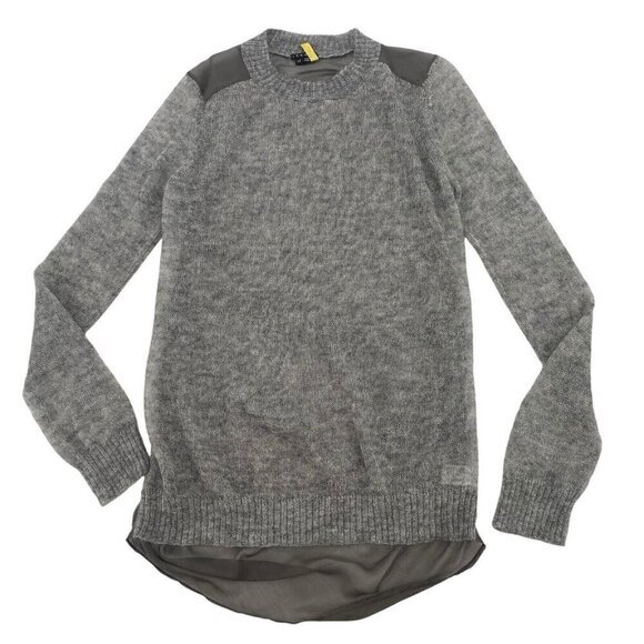 Theory Josetta Picturesque Mohair Wool Silk Sweater Size Large Sheer - Picture 1 of 11